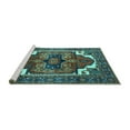 thumbnail image 2 of Ahgly Company Machine Washable Indoor Square Persian Turquoise Blue Traditional Area Rugs, 6' Square, 2 of 4