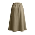 thumbnail image 7 of WQNVRNR Womens Max Skirt- Casual Zip Button Pleated Elastic Waist Summer A-Line Long Skirts Khaki Size L, 7 of 7