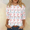 thumbnail image 2 of Xixinqiwan Womens Long Sleeve Valentines Day Shirts,Women Heart Printed T-Shirts Graphic LOVE Heart Print Long Sleeves Tees Cute Oversize Round Neck Tee, 2 of 6