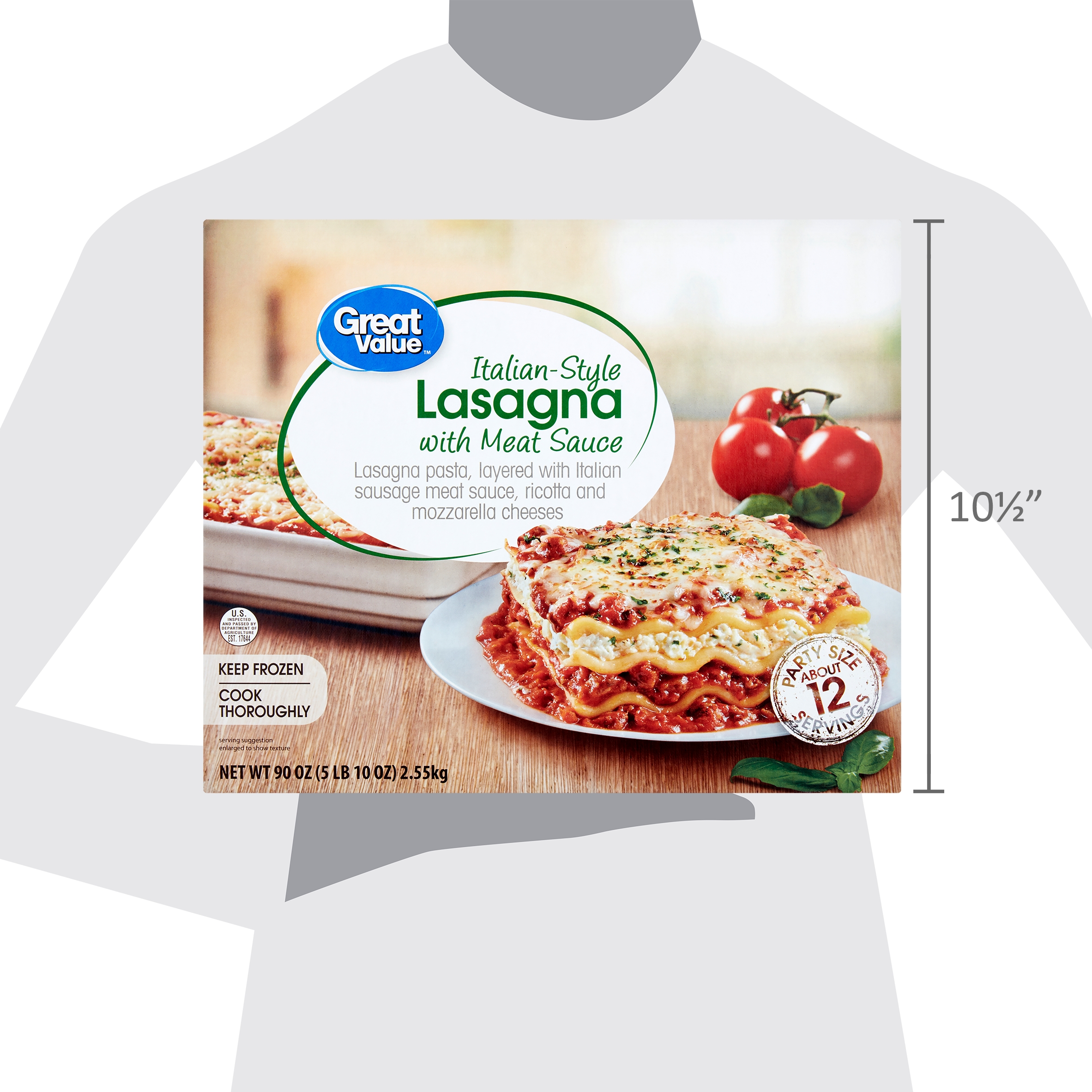 Great Value Italian Style Lasagna With Meat Sauce Party Size 90 Oz Walmart Com Walmart Com