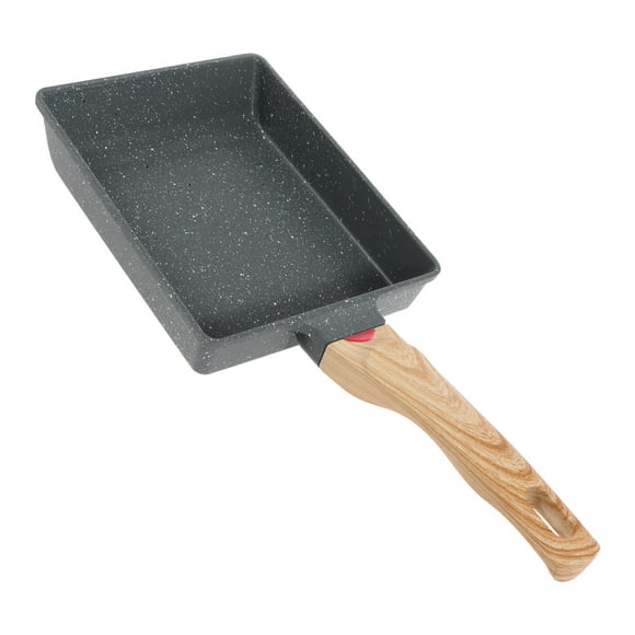 NUAHRHY Tamagoyaki Pan Nonstick Japanese Omelette Pan with Wood Handle Practical Egg Roll Pan Multifunctional Tamago Pan Uniform Heating Egg Frying Pan Rectangle Egg Omelette Pan for Home
