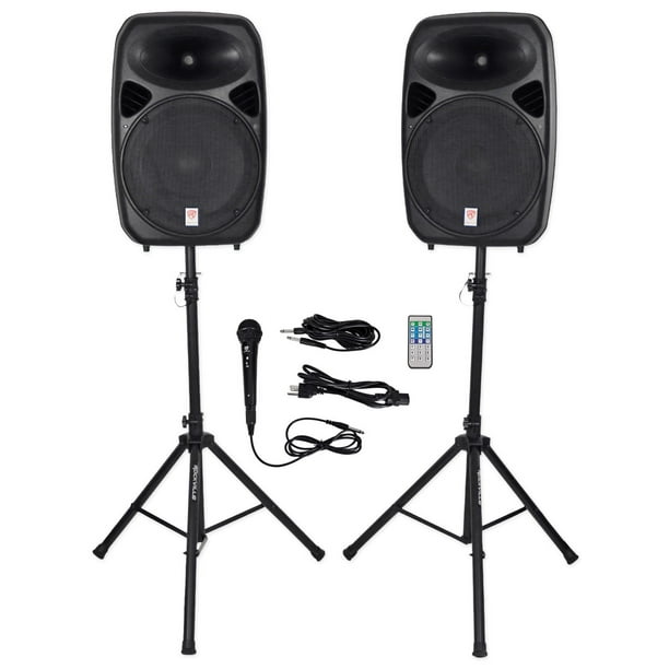 Rockville RPG152K Dual 15" Powered Speakers, Bluetooth+Mic+Speaker
