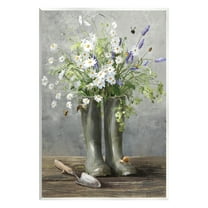 Stupell Industries Gardening Boots Bouquet Botanical & Floral Painting Unframed Art Print Wall Art, 13 x 19