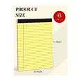 thumbnail image 4 of 6 Pack Yellow Note Pads 8.5 x 11.75Inch Narrow Ruled Lined Writing Paper College Pad, 4 of 7