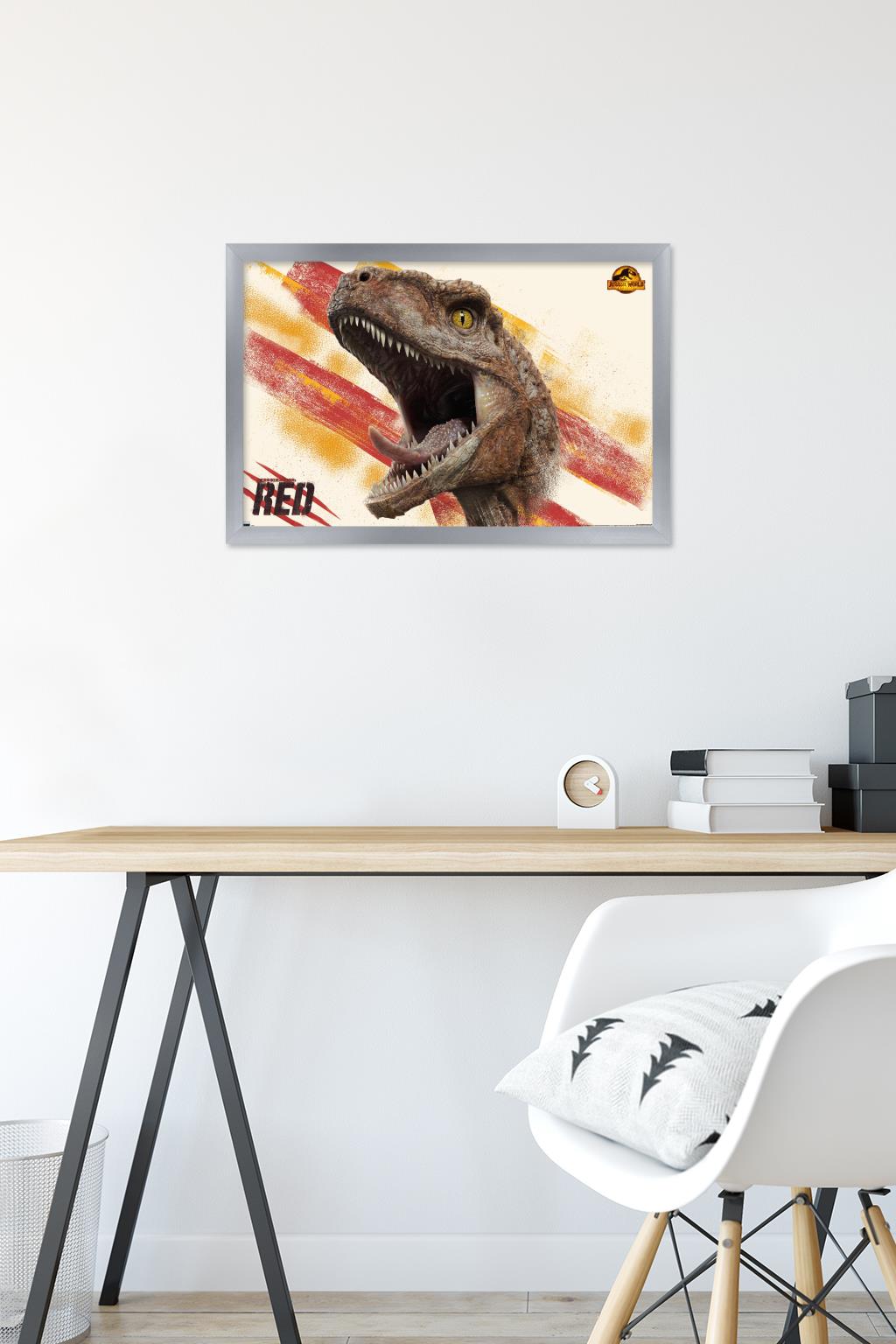 Jurassic World: Dominion - Red Wall Poster, 14.725" x 22.375" Framed