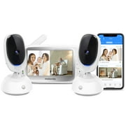 Motorola Connect40-2 by Hubble Connected Video Baby Monitor 5" Parent Unit and HD Wi-Fi Viewing with Two Cameras - 2-Way Audio, Night Vision, Temp Sensor, Remote Pan/Digital Zoom (Renewed)