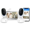 Motorola Connect40-2 by Hubble Connected Video Baby Monitor 5" Parent Unit and HD Wi-Fi Viewing with Two Cameras - 2-Way Audio, Night Vision, Temp Sensor, Remote Pan/Digital Zoom (Renewed)