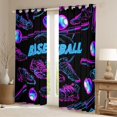 thumbnail image 2 of Homewish Neon Baseball Shose Blackout Curtains Set of 2 (52x84 Each) for Boys, Black Fuchsia Window Curtains, Modern Sports Theme Curtains and Drapes, Blackout Curtains Room Decor, 2 of 6