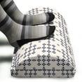 thumbnail image 3 of Navy Blue Foot Rest, Lace Mesh Grid Looking Like Geometrical Ornamental Unreal Ethnic Motifs, Non-Slip Backing Ergonomic Memory Foam Leg Support for Office, Indigo Pale Eggshell, by Ambesonne, 3 of 5