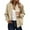 Beige C, variant on Womens Jackets Solid Color Long Sleeve Zip Up Jacket with Pocket Casual Cropped Coats for Women Beige G XL