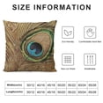 thumbnail image 5 of Orinice Peacock Feather Graphic Decorative Cushion Throw Pillow Cover for Home Couch Living Room Bed Sofa Soft and Durable Pillow Case 1PC 12x12in, 5 of 5