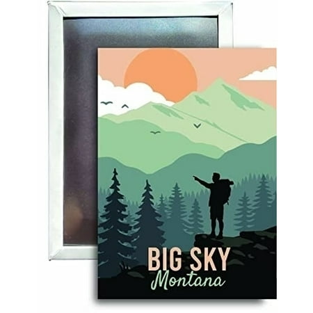 

R and R Imports Big Sky Montana Refrigerator Magnet 2.5 X3.5 Approximately Hike Destination