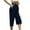 Navy, variant on Timegard Womens Capri Pants Elastic Waist Wide Leg Solid Color Casual Cropped Trousers with Pockets