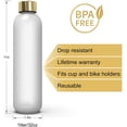 thumbnail image 3 of Botella de agua de oro blanco esmerilado de 1 l - Botella de agua de diseño de plástico con marcador de tiempo motivacional, sin BPA - Botella deportiva a prueba de fugas para gimnasia, desintoxicació, 3 of 5