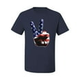 thumbnail image 2 of American Flag Peace Sign Hand Pop Culture Men's Graphic T-Shirt, Navy, 4XL, 2 of 3