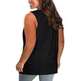 thumbnail image 2 of Plus Size Women V-Neck Cross Criss Sleeveless Casual T-Shirt Tops, 2 of 3