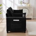 thumbnail image 6 of 78" Corduroy Sofa,3 Seater Sofa with Extra Deep Seats,Modern Upholstered Couch with USB,Cup Holders & Side Pocket,2 Pillows for Living Room,Black, 6 of 8