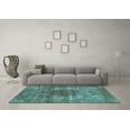 thumbnail image 3 of Ahgly Company Indoor Square Oriental Light Blue Industrial Area Rugs, 5' Square, 3 of 4