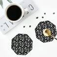 thumbnail image 4 of Naloa Daisies Flowers Leather Coasters for Drinks, Durable Drink Coasters 4 Set for Tabletop Protection, Luxurious Home Décor and Housewarming Gift ( {designName})Octagon, 4 of 6