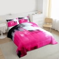 thumbnail image 3 of Manfei Watercolor Artwork Full Size Comforter Sets 3-Piece, Hot Pink Gray Aesthetic Bedding Comforter Set, Ombre Oil Painting Bedding Sets, Lightweight Room Decor, 3 of 8