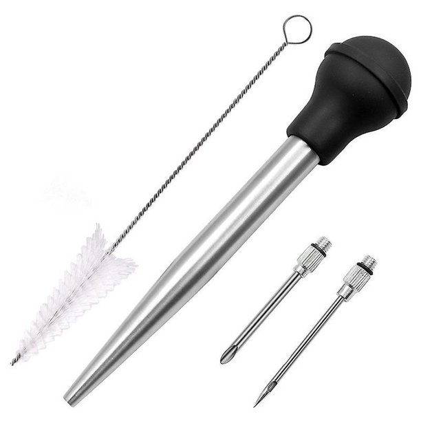 Accesorios de Fersonation Bomba de Fersonation para pavo de acero inoxidable negro (incluido cepillo de limpieza + boquilla de aguja) -