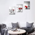 thumbnail image 7 of Red Flowers 3 Piece Canvas Print Wall Art for Living Room Bathroom Decorations Bedroom Wall decor modern Eiffel Tower umbrella Office Home Decoration wall paintings Black and white bicycle landscape, 7 of 7