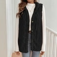 thumbnail image 6 of Womens Sleeveless Hooded Jackets Cardigan Double-sided Solid Color Casual Jacket Outwear Black M, 6 of 6