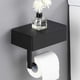 thumbnail image 3 of Soporte para papel higiénico con estante, soporte para papel higiénico de acero inoxidable montado en la pared, soporte para toallas de papel con almacenamiento de toallitas húmedas, color negro, 3 of 5