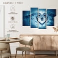 thumbnail image 4 of Elephant Stock Water Splash Heart Wall Art - Horizontal Multi Panel Canvas - Living Room Wall Decor - Love Multi Panel - White And Black Decor - 84" x 54", 4 of 4