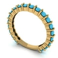 thumbnail image 2 of 1.2 ctw Wedding Band for Women - 18K Yellow Gold Simulated Turquoise Stackable Eternity Ring, 2 of 6