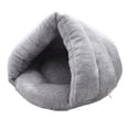 thumbnail image 4 of Cama para perros con forma de zapatilla Cama para gatos Cama para mascotas Nido cálido semicerrado Lavable Portátil Gris claro 50cmx40cm, 4 of 8