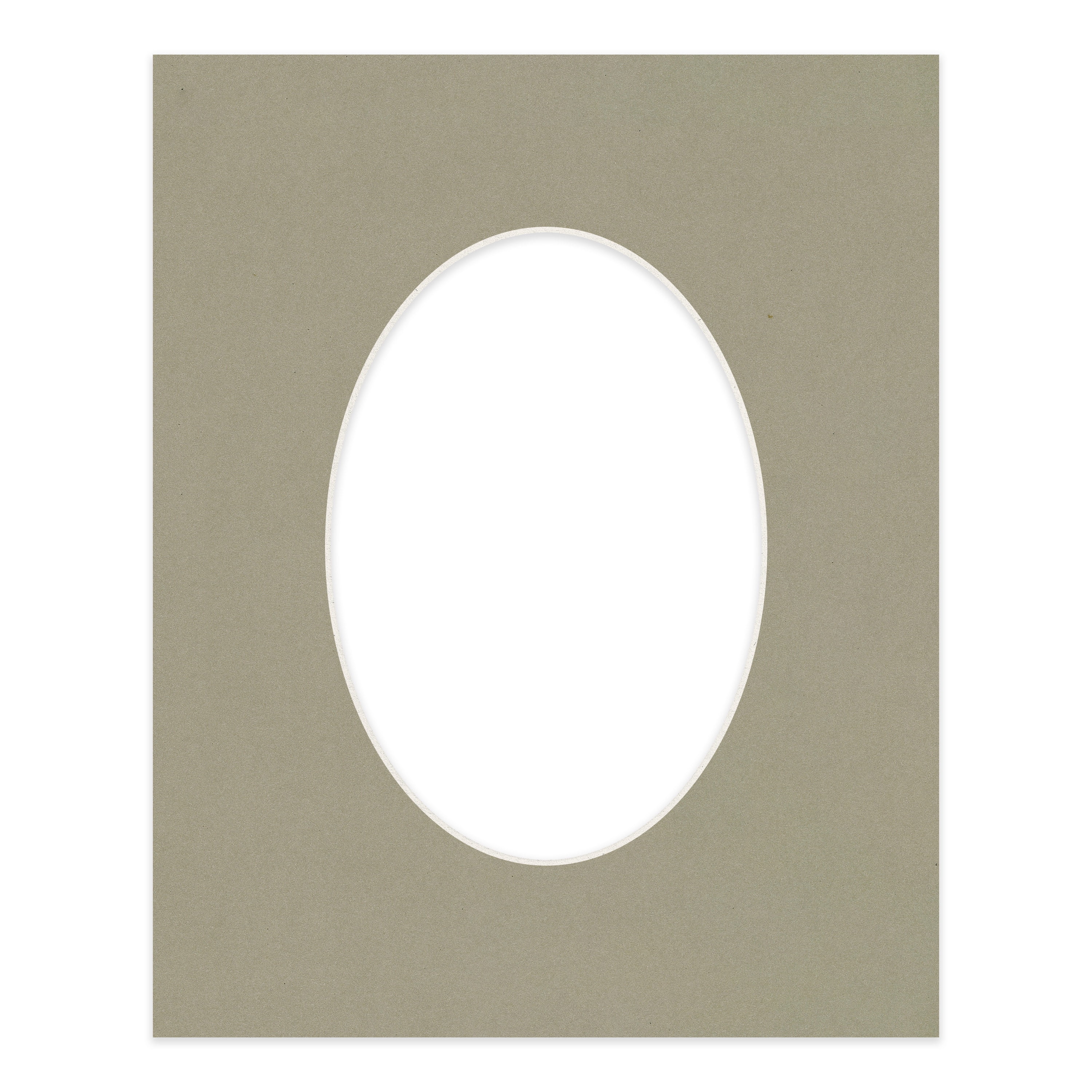Umber Green Picture Frame Mat for 18x24 Frames - Oval Opening for 12x18 Photos - 1 Mat