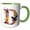 Green/White, variant on 3drose, Pretty Floral Monogram Initial D, 15oz Mug