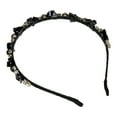 thumbnail image 6 of Unique Bargains 1Pc Bling Rhinestone Headband Unspecified Shapes Black Rhinestone Headband for Women 4.92"x0.59", 6 of 7