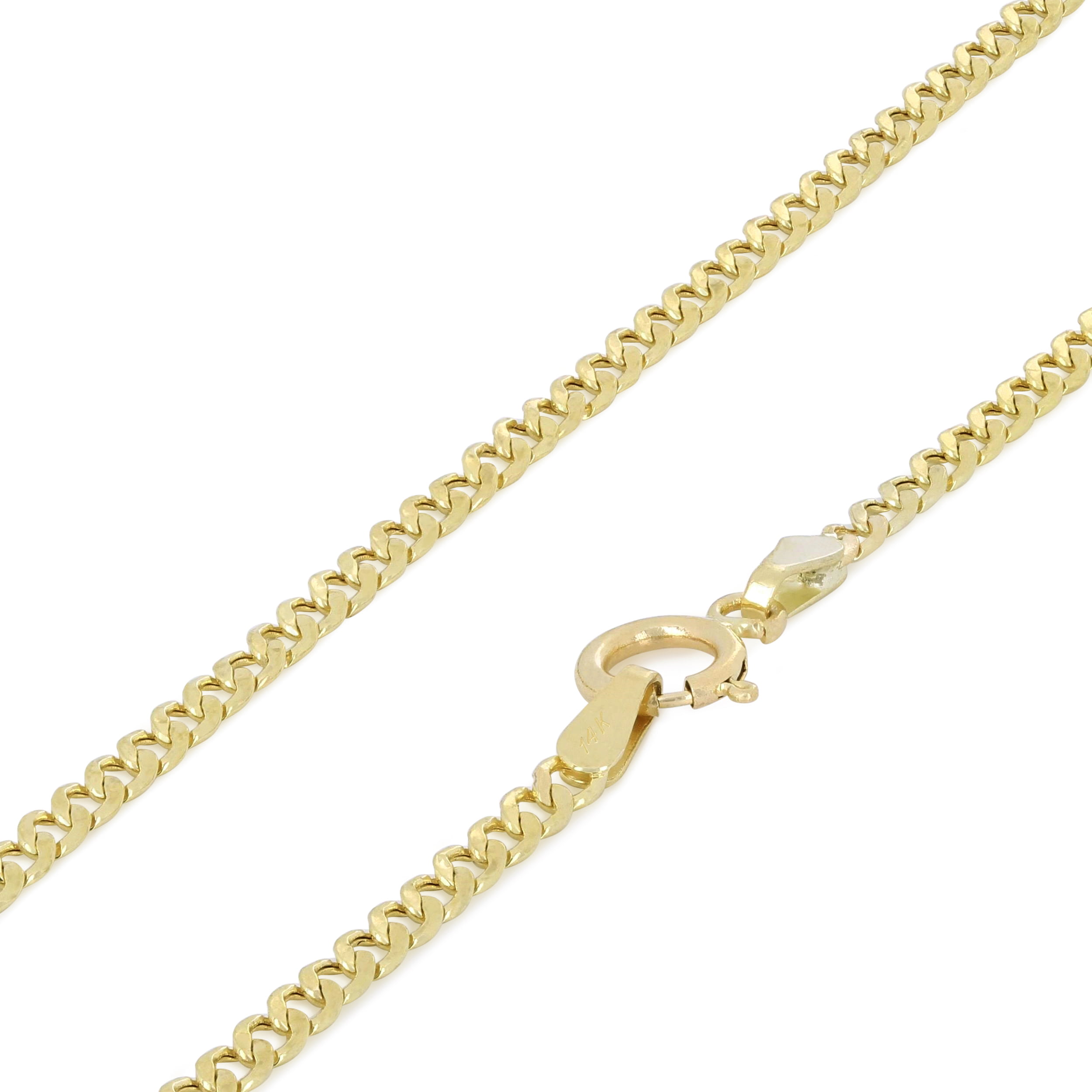 Sonia Jewels 14k Yellow Gold Hollow Curb Chain Necklace With Lobster Claw Clasp