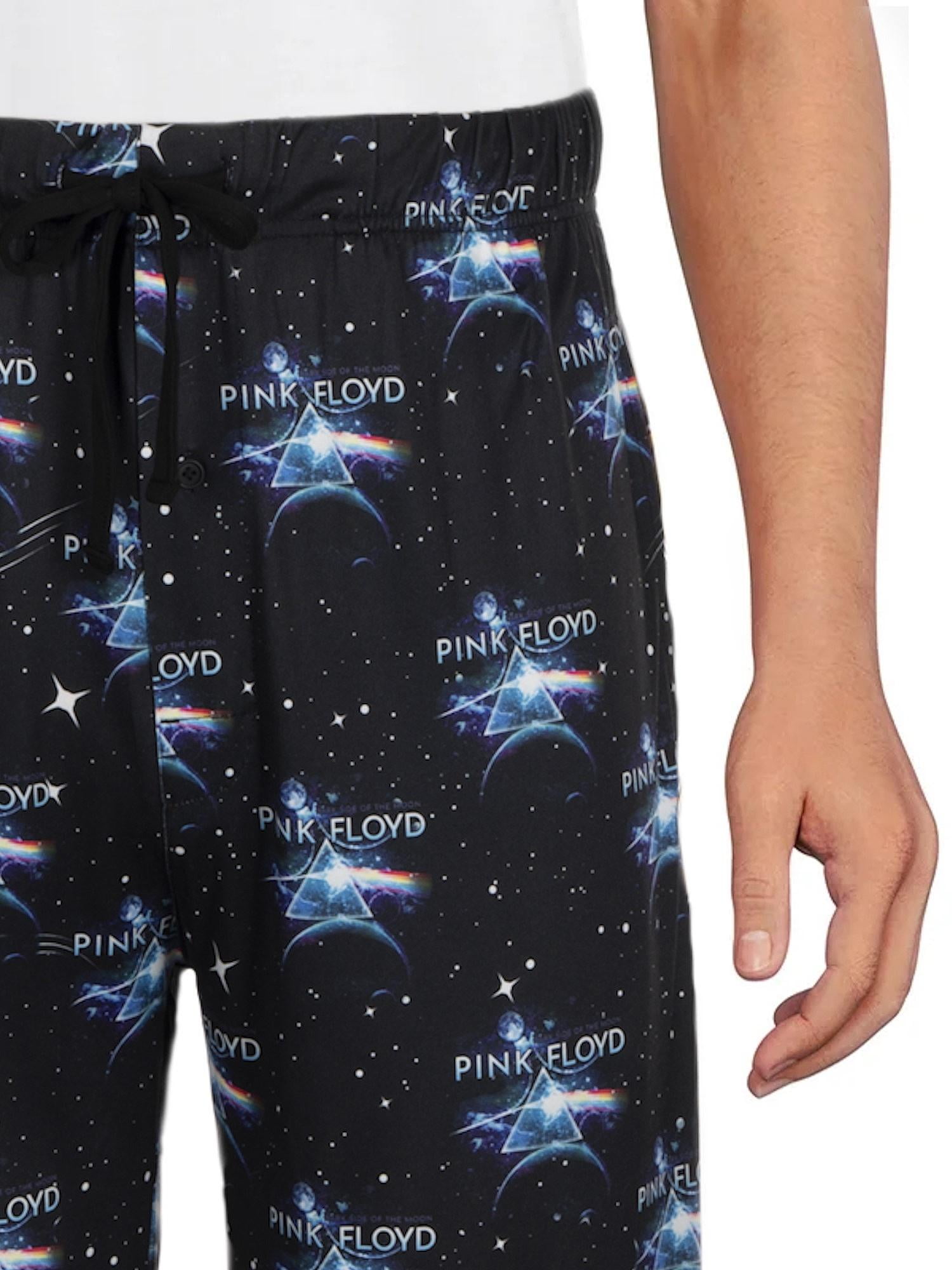 Men's Pink Floyd Graphic Sleep Pants, Poly Spandex Band Pajama Bottoms, Up to 2XL