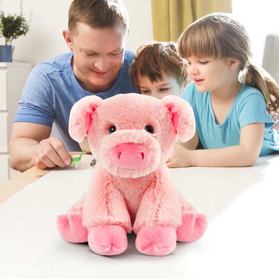 LHNFT Stuffed Pig Sitting Toys Plush Animal, Realistic Pig Stuffed Animal Plush Toy Filled in Limbs 8.5 Inch Soft Huggable Gifts for Kids with Stuffed Animals Birthday Gift for Girls Boys