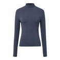 thumbnail image 4 of Women Long Sleeve Slim Fit Crop Top Womens Turtleneck Basic Slim Fitted Going Out T Shirts Winter Undershirts Striped Womens Shirt New Day Womens Shirt Long Sleeve T Shirts for Women Womens Loose Fit, 4 of 8