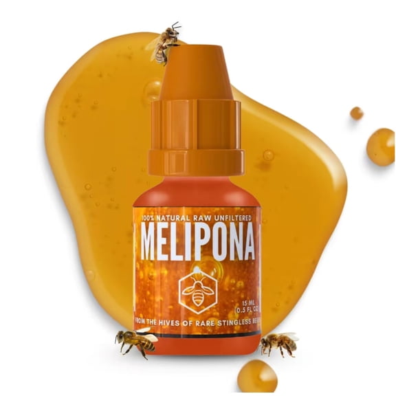 Melipona Stingless Bee Raw Honey 15ml (0.5 Fl Oz) Pure & Original from Yucatán – Sweet & Tangy Flavor