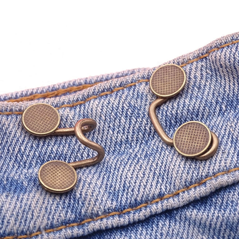 Button Pins for Jeans Perfect Fit Jean Button Replacement Pants Button  Small Detachable Metal Button Pants Adjuster Fastener Wear 
