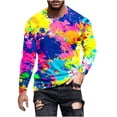 thumbnail image 5 of Tawop Mens T Shirts Crew Neck Long Sleeve Graphic Tie-Dye Casual Multicolor L, 5 of 5