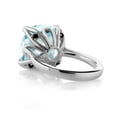 thumbnail image 2 of Gem Stone King 925 Sterling Silver Sky Blue Simulated Aquamarine and Black Diamond Engagement Ring for Women (10.92 Cttw, 14MM Cushion, Size 5), 2 of 3