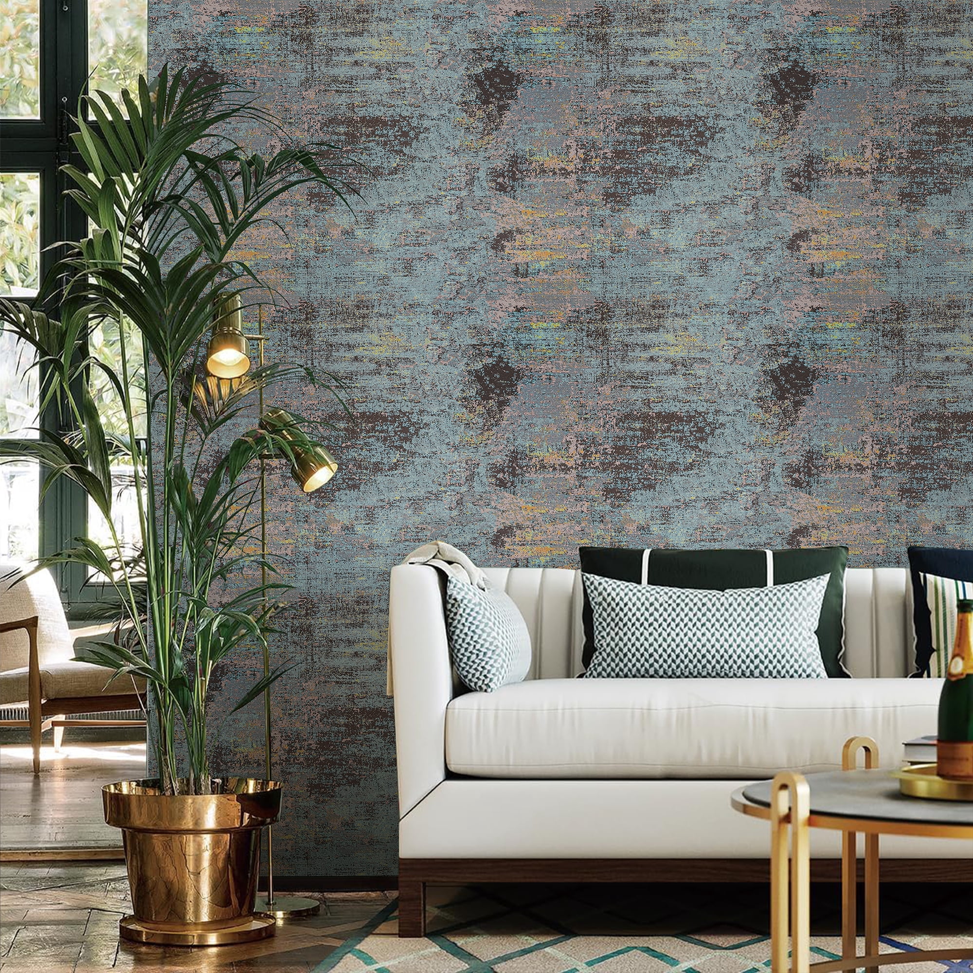 UMIGGEE Multicolor Wallpaper Grasscloth Peel and Stick Wallpaper 17.3-in x 118-in Wall Paper Stick and Peel Contact Paper Removable Self Adhesive Vinyl Wallpaper