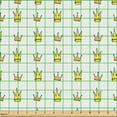 thumbnail image 2 of Ambesonne Prince Fabric by the Yard Upholstery, Simple Cartoon Crown Pattern, 3 Yards, Mint Green Orange, 2 of 5