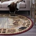 thumbnail image 6 of Novelty Area Rug (2'8'' x 4' Oval) Lodge Red, Ivory Indoor Oval Easy to Clean, 6 of 6