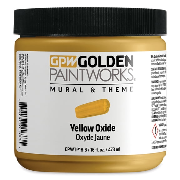 Golden Paintworks Mural and Theme Acrylic Paint - Yellow Oxide, 16 oz, Jar