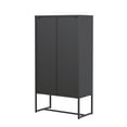 thumbnail image 4 of Bentley 59.11-inch Black Two Door Metal Storage Cabinet with Mesh Doors, 4 of 8