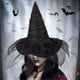 thumbnail image 2 of Sombrero de bruja de estilo barroco gótico negro para adultos, 2 of 2