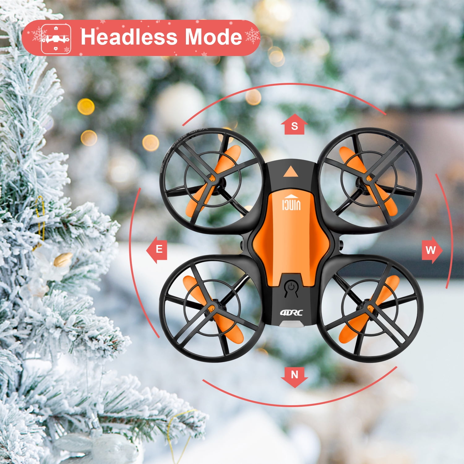 4DRC V8c Drone with 720P HD Camera for Adults and Children FPV Real-Time Video, 2 Modular Batteries and Storage Bag, Orange