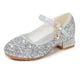 thumbnail image 1 of Zapatos de tacón alto para niñas, zapatos para niñas, zapatos para desfiles de moda, zapatos de princesa con cristales plateados para niñas, 1 of 6